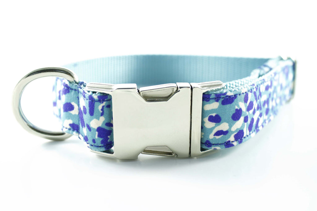Electric Blue Cheetah Collar