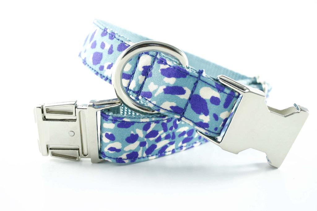 Electric Blue Cheetah Collar