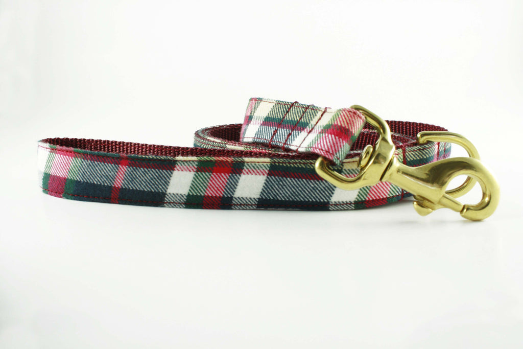 Cranberry Plaid Leash