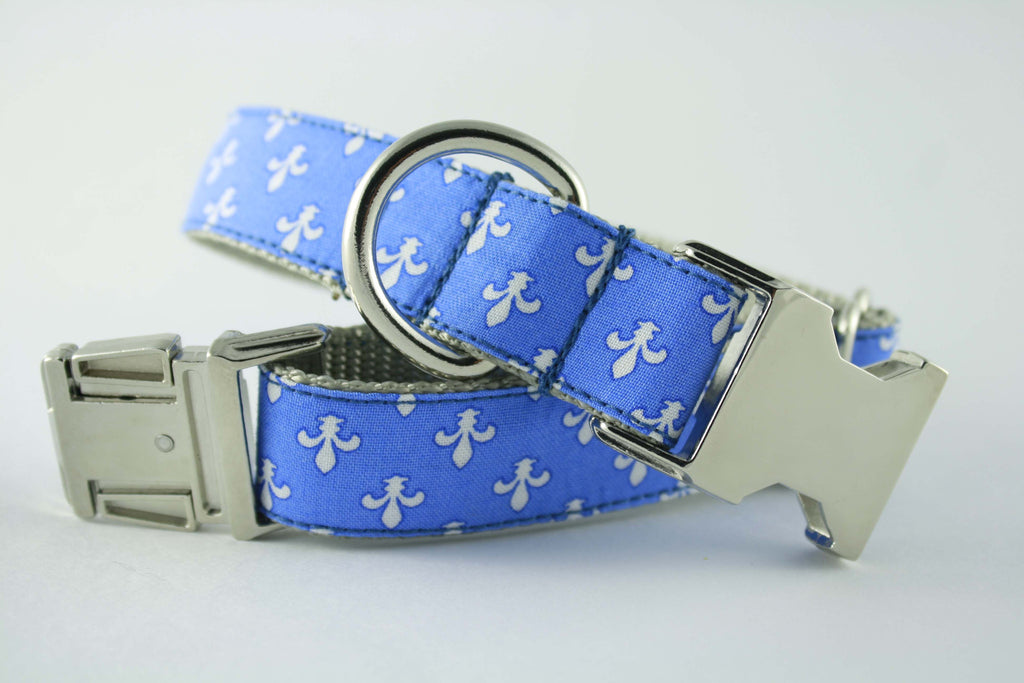 Light Blue Fleur De Lis Collar