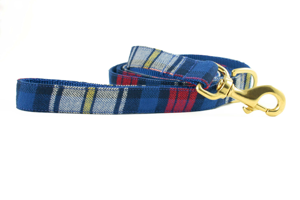 Royal Blue and Red Plaid Leash
