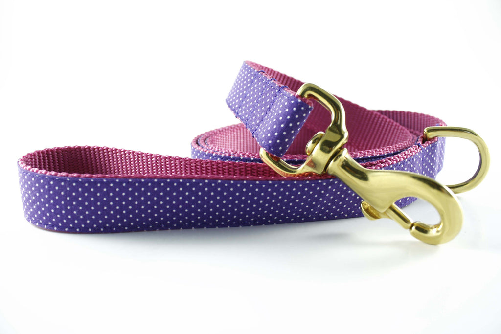 Violet Polka Dot in Pink Leash