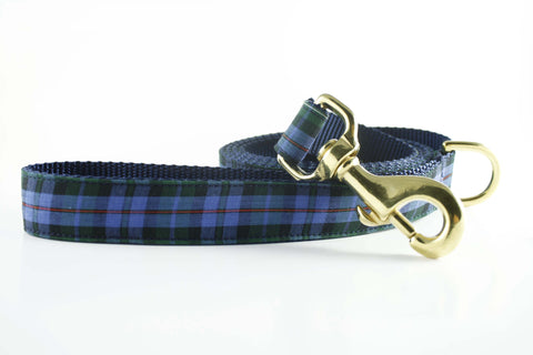 Classic Navy and Green Plaid Leash