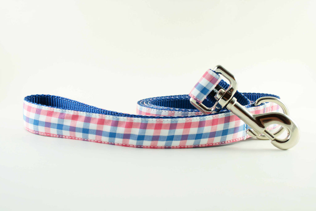 Red White and Blue Gingham Leash