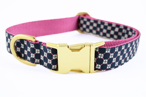 Navy and Pink Honeycomb Collar