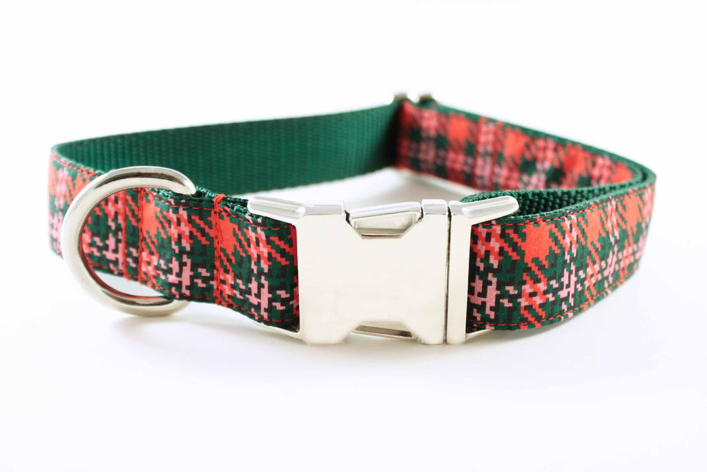 Orange and Green Houndstooth Collar