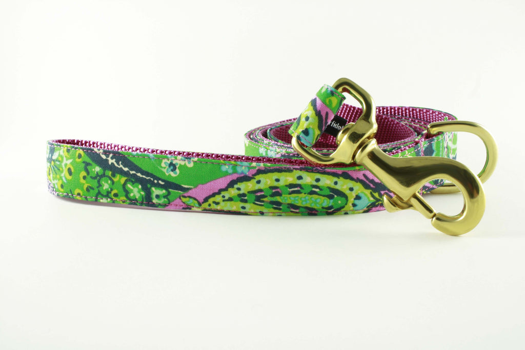 Pink and Green Paisley Leash