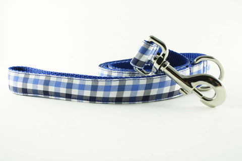 Royal Blue and Navy Gingham Leash
